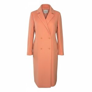 Oak + Fort Long Peach Wool-Blend Style Coat Small